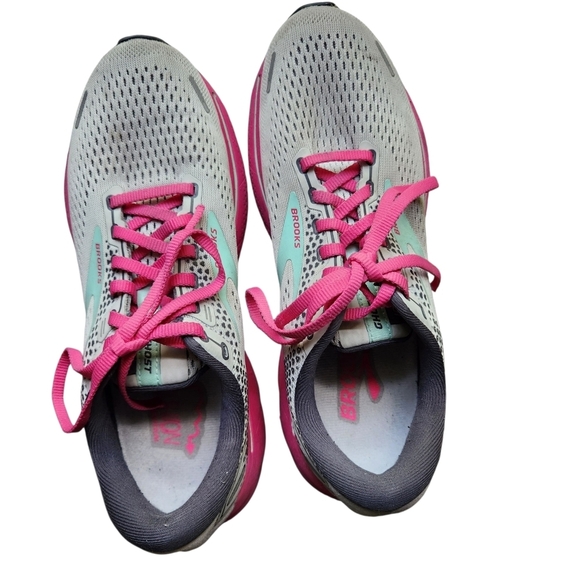 Brooks Ghost 14 Women's 8M Gray & Hot Pink Running Jogging Sneaker Shoe Athletic - Picture 7 of 12